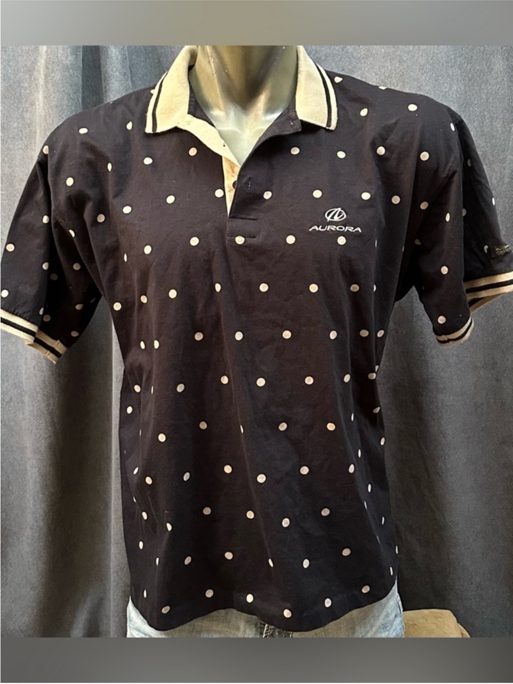 Vintage Oldsmobile Aurora polo shirt golf polka dot men’s XXL
